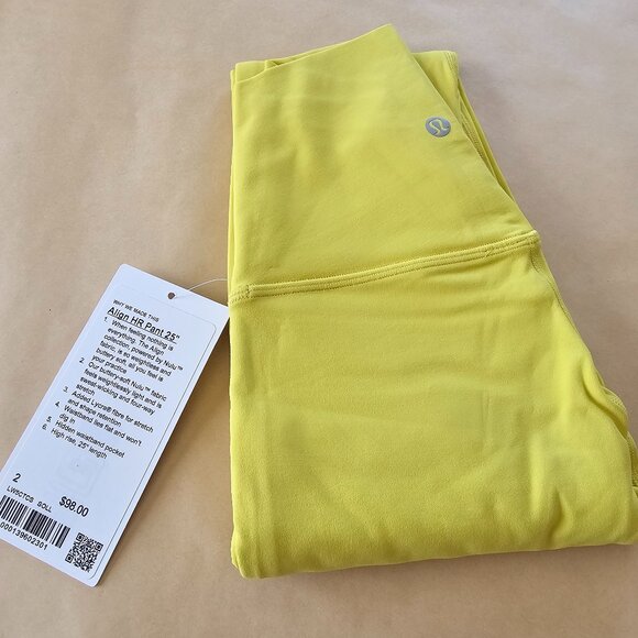 Lululemon Align HR Pant 25", size 2, yellow/citrine - Picture 1 of 2